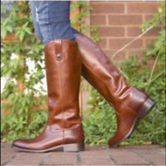 Frye Mellisa Tall Boots Button Pull-on Redwood - Picture 3 of 8